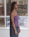 BASERANGE ribbed cotton camisole from the TONI and TOTV collections. Made in Portugal. BAS-TTNI-CR-AU25-VENET PURPLE (TONI TTNI)